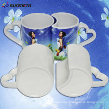 Hot vendendo diretamente fábrica atacado Sublimação popular revestido amante casal caneca branca para venda Preço